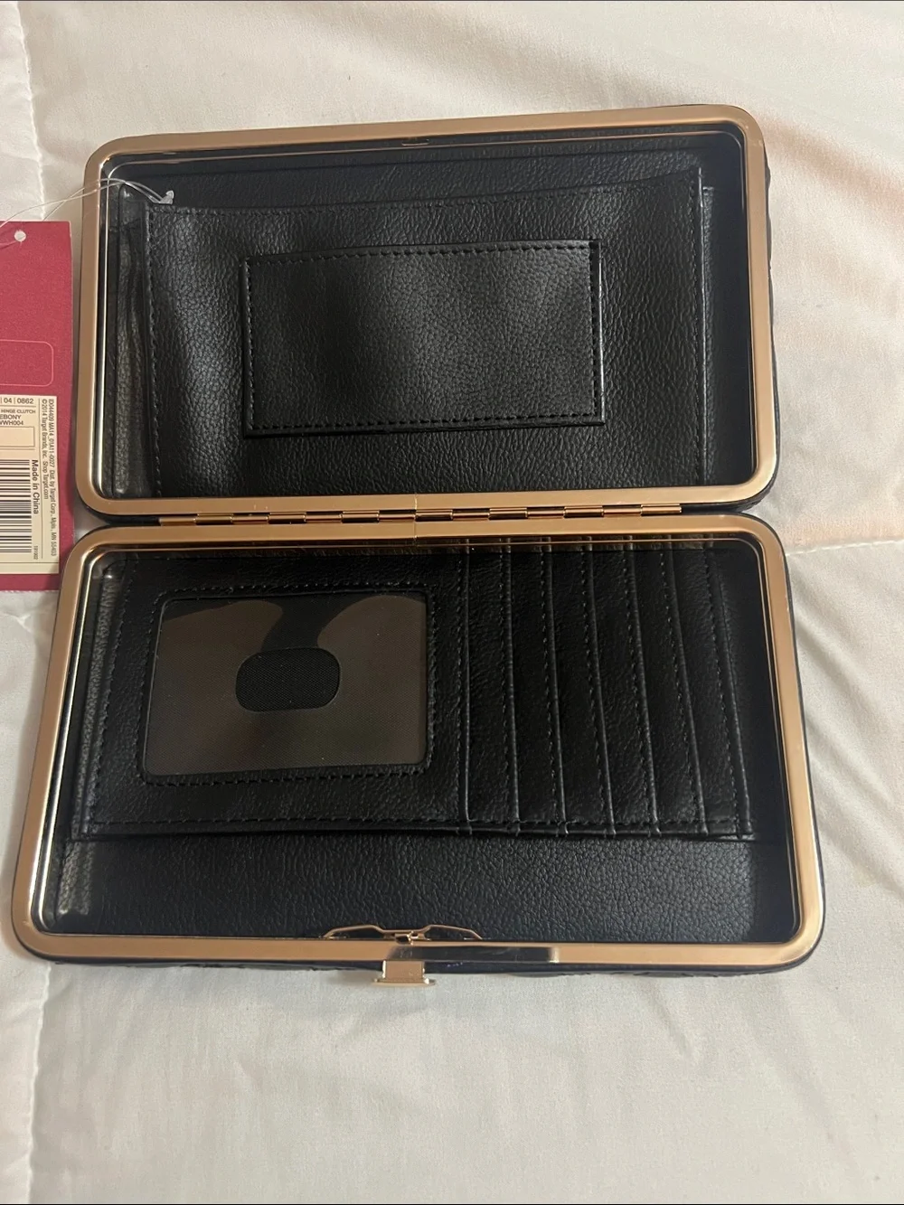 Merona Black Quilted Carry Wallet